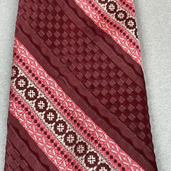 Vintage Sears The Mens Store NeckTie Maroon Red Pink - Picture 3 of 10